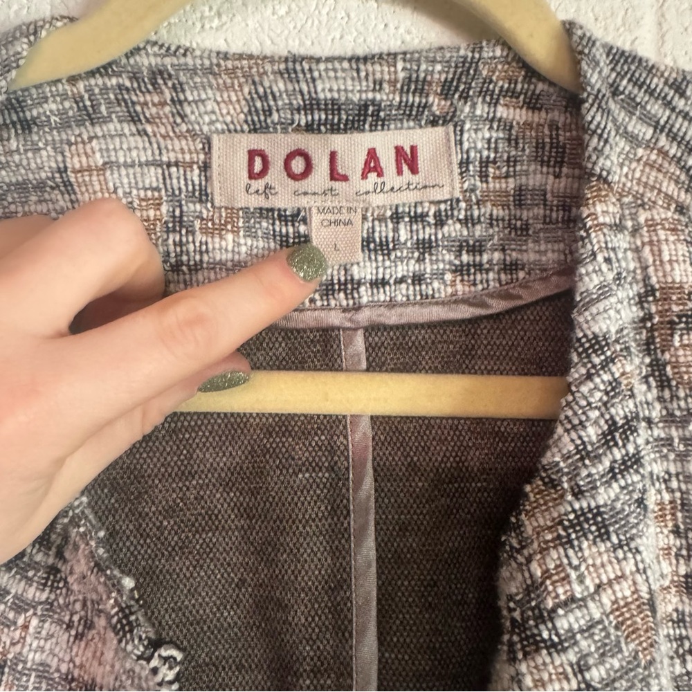 Anthropologie Dolan Leopard Longline Tweed Zip up Jacket Fringe Whimsical Size L - Picture 5 of 11